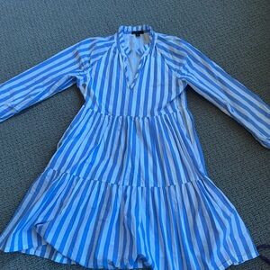 J. Crew Blue and White Striped dress